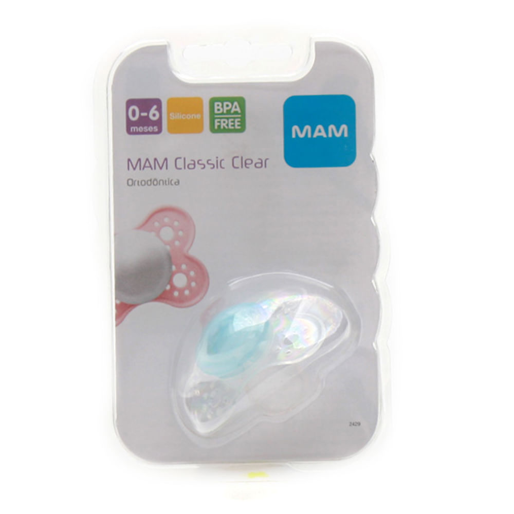 Chupeta Mam Classic Clear Silicone Ortodôntica de 0 a 6 Meses Araujo