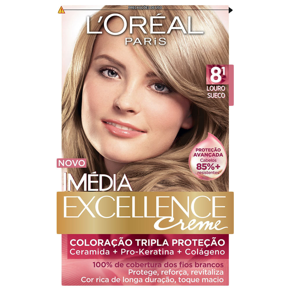 Tintura Creme Imédia Excellence Loréal Louro Sueco 81 Araujo 7717