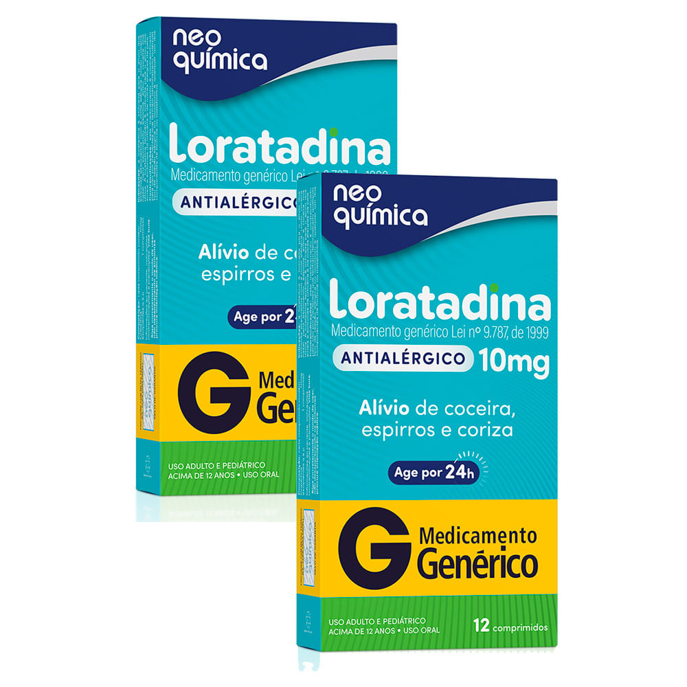 Kit 2 Loratadina 10mg Neo Química Genérico com 12 Comprimidos