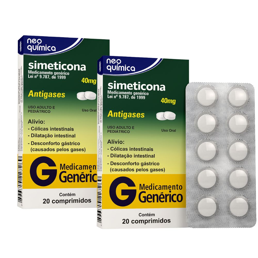 Kit 2 Simeticona 40mg Neo Química Genérico com 20 Comprimidos