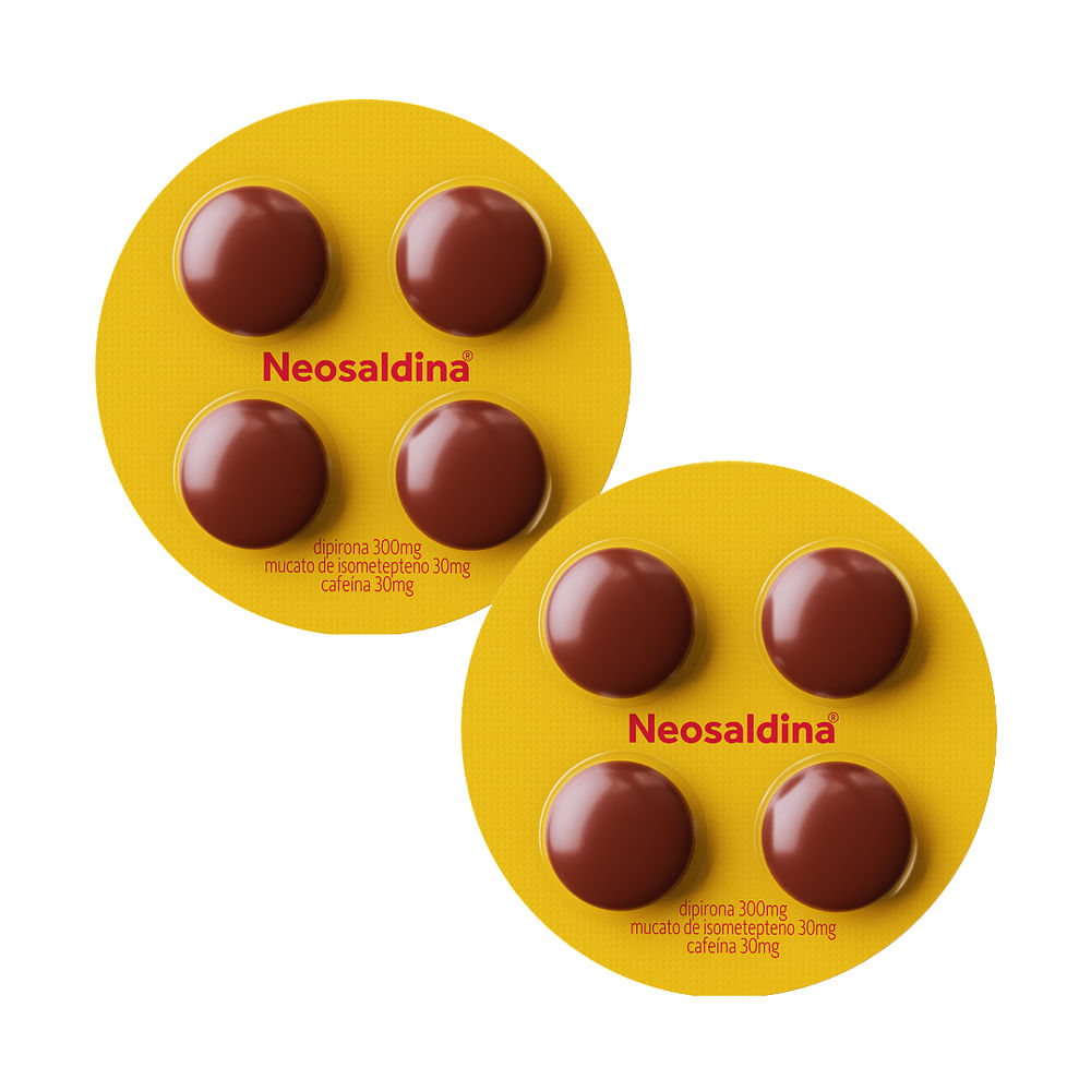 Kit 2 Analgésico Neosaldina Dipirona Blister 4 drágeas