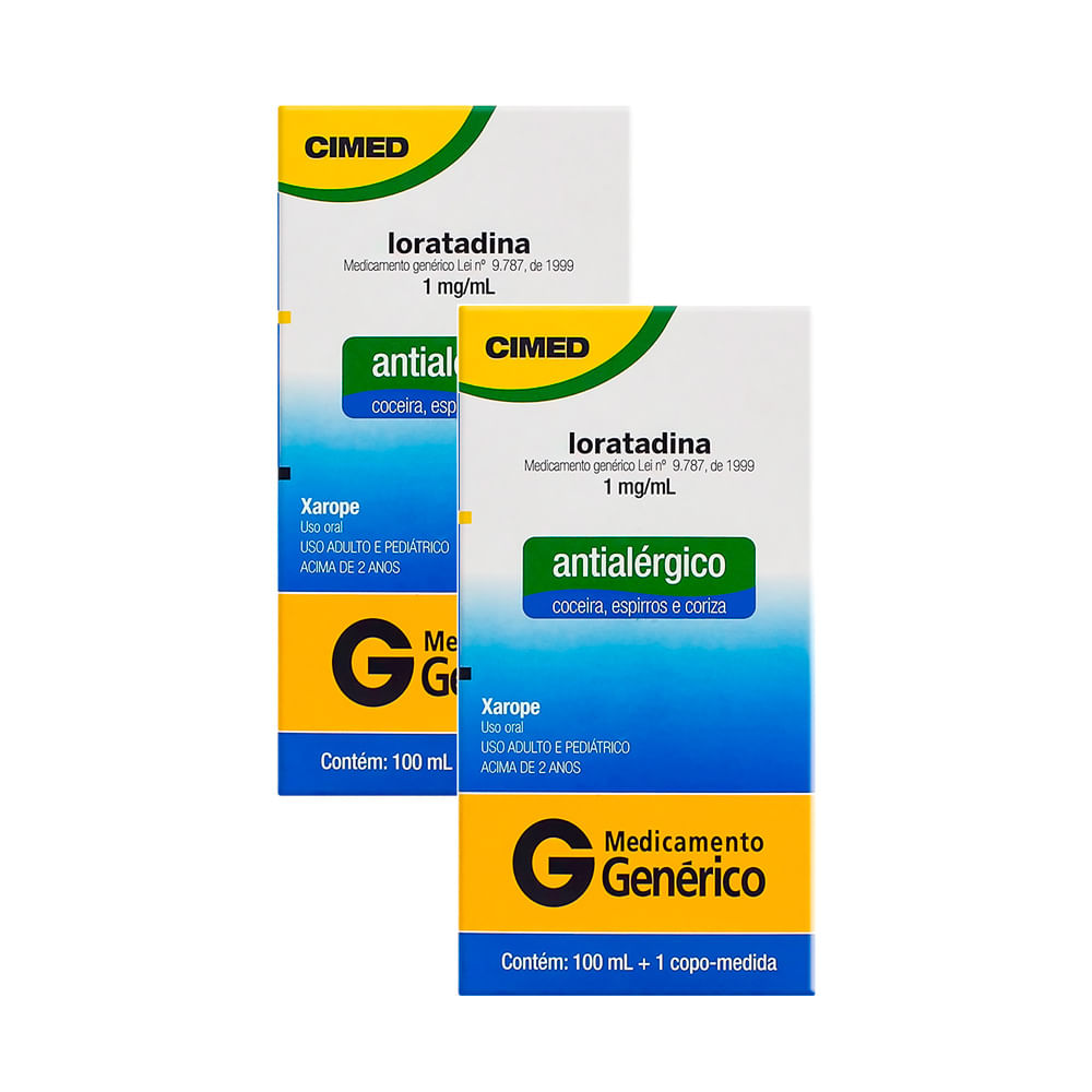 Kit 2 Loratadina Cimed Genérico Xarope com 100ml