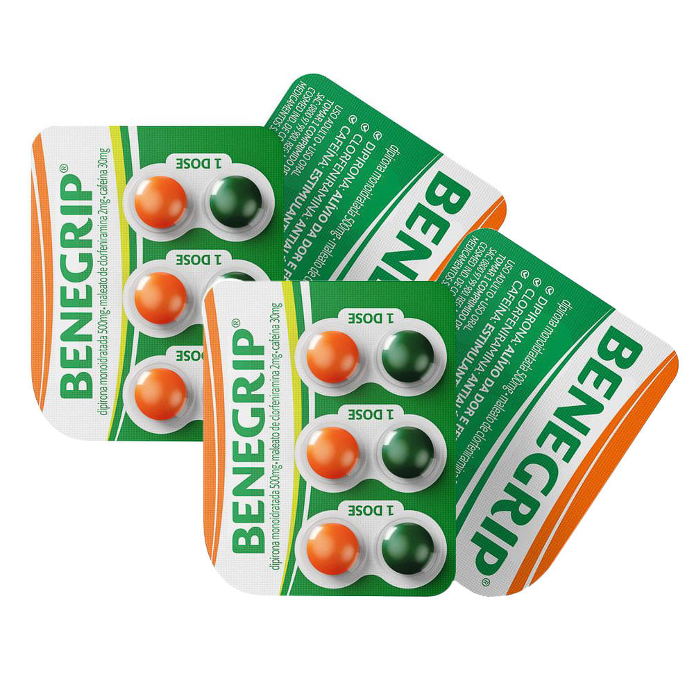 Kit 2 Antigripal Benegrip Blister com  6 Comprimidos