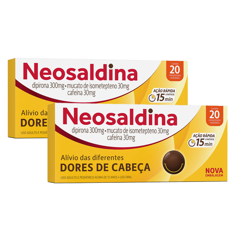 Kit 2 Neosaldina Analgésico Dipirona com 20 Drágeas