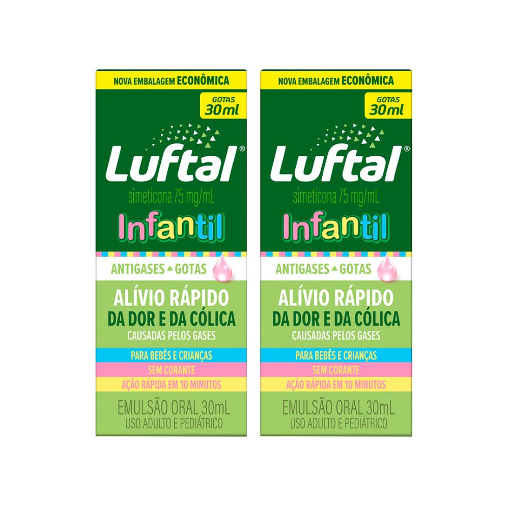 Kit 2 Luftal Infantil Gotas Antigases Simeticona 75mg/ml com 30ml