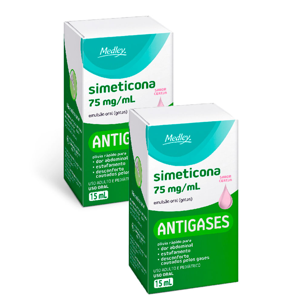 Kit 2 Simeticona 75mg/ml Medley Genérico Gotas com 15ml
