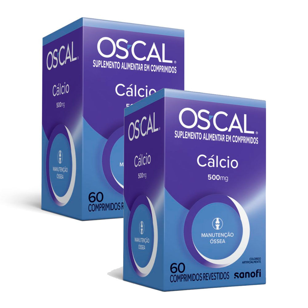Kit 2 OS-CAL Cálcio 500mg com 60 Comprimidos Revestidos