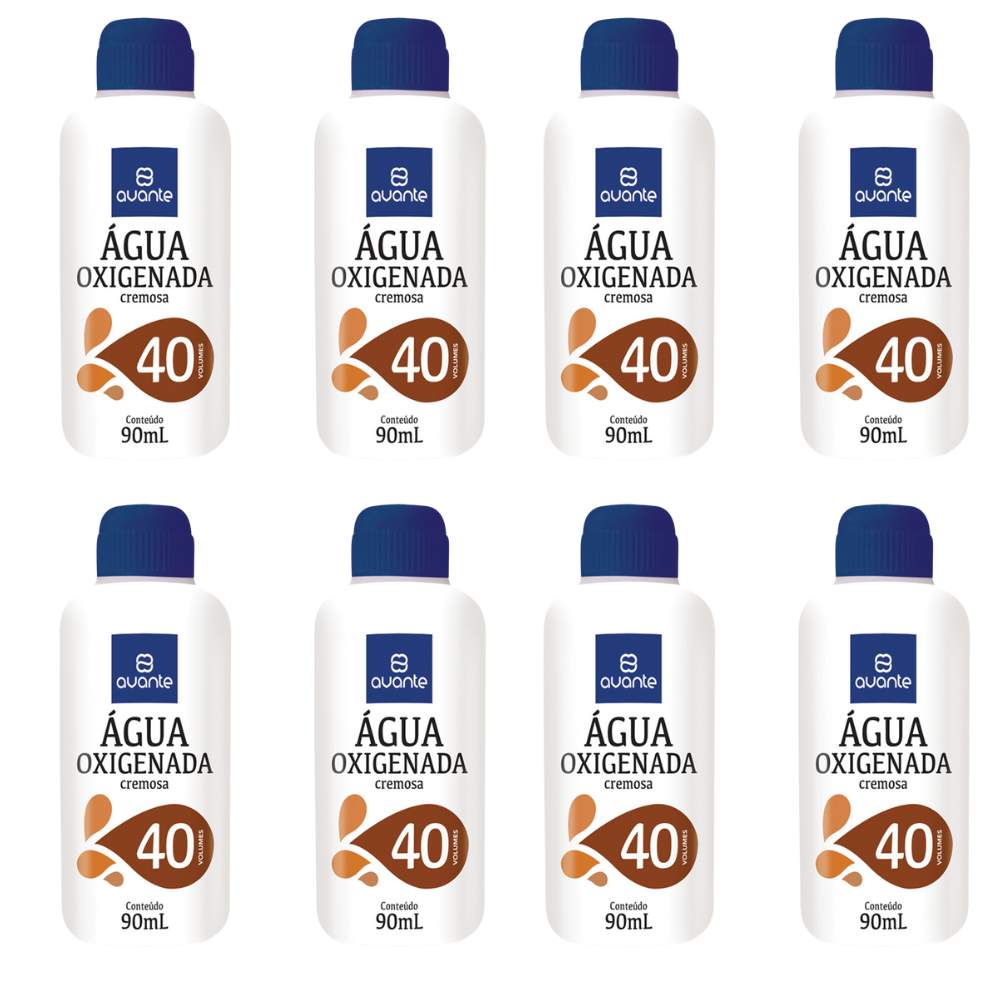 Kit 8 Água Oxigenada Cremosa Avante 40 volumes 90ml