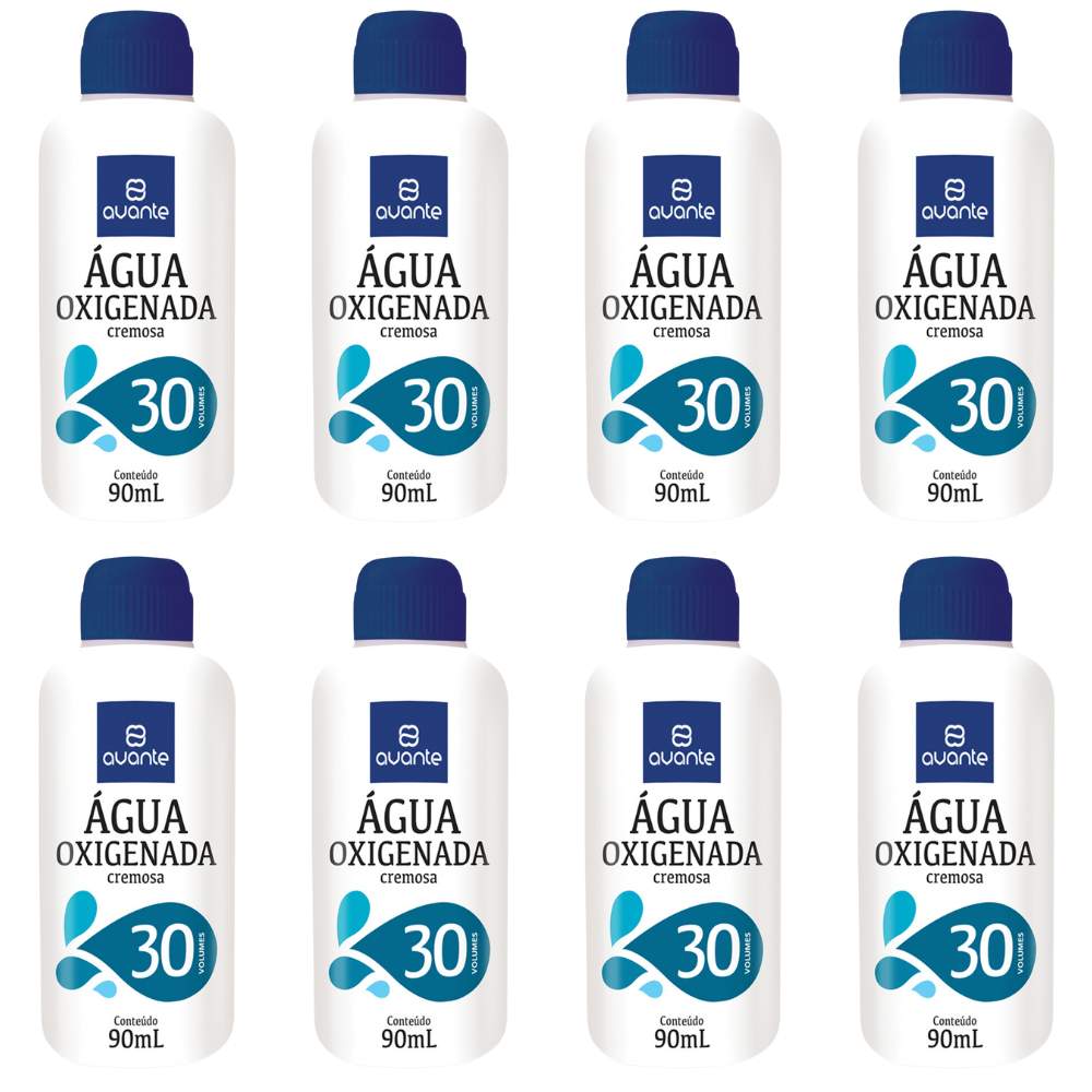 Kit 8 Água Oxigenada Cremosa Avante 30 Volumes 90ml