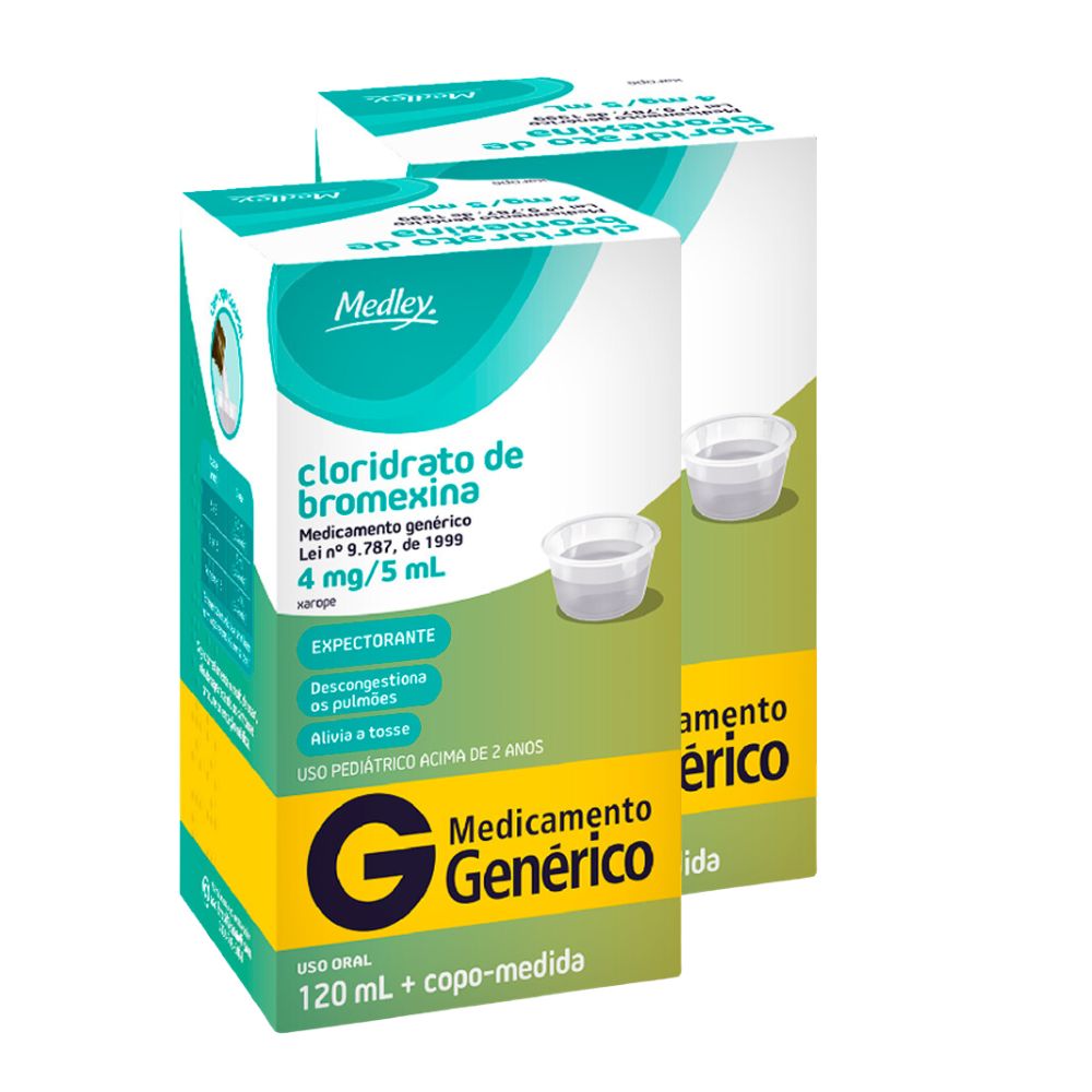 Kit 2 Bromexina Medley Genérico Xarope Pediátrico com 120ml
