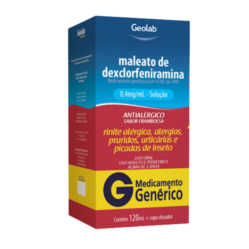 Dexclorfeniramina 0,4mg/ml Geolab Genérico Solução com 120ml