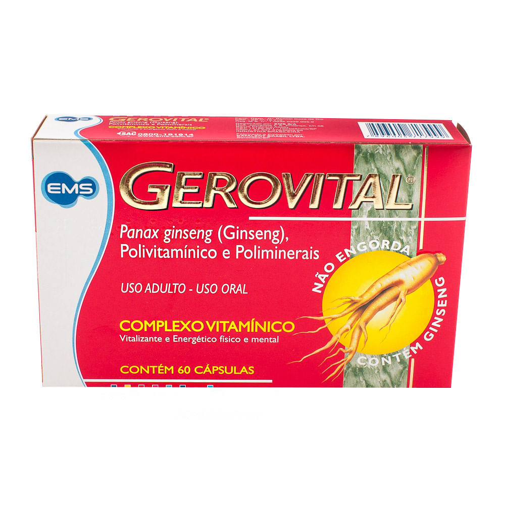 Gerovital Com 60 Cápsulas - Gerovital Preço - Drogaria Araujo