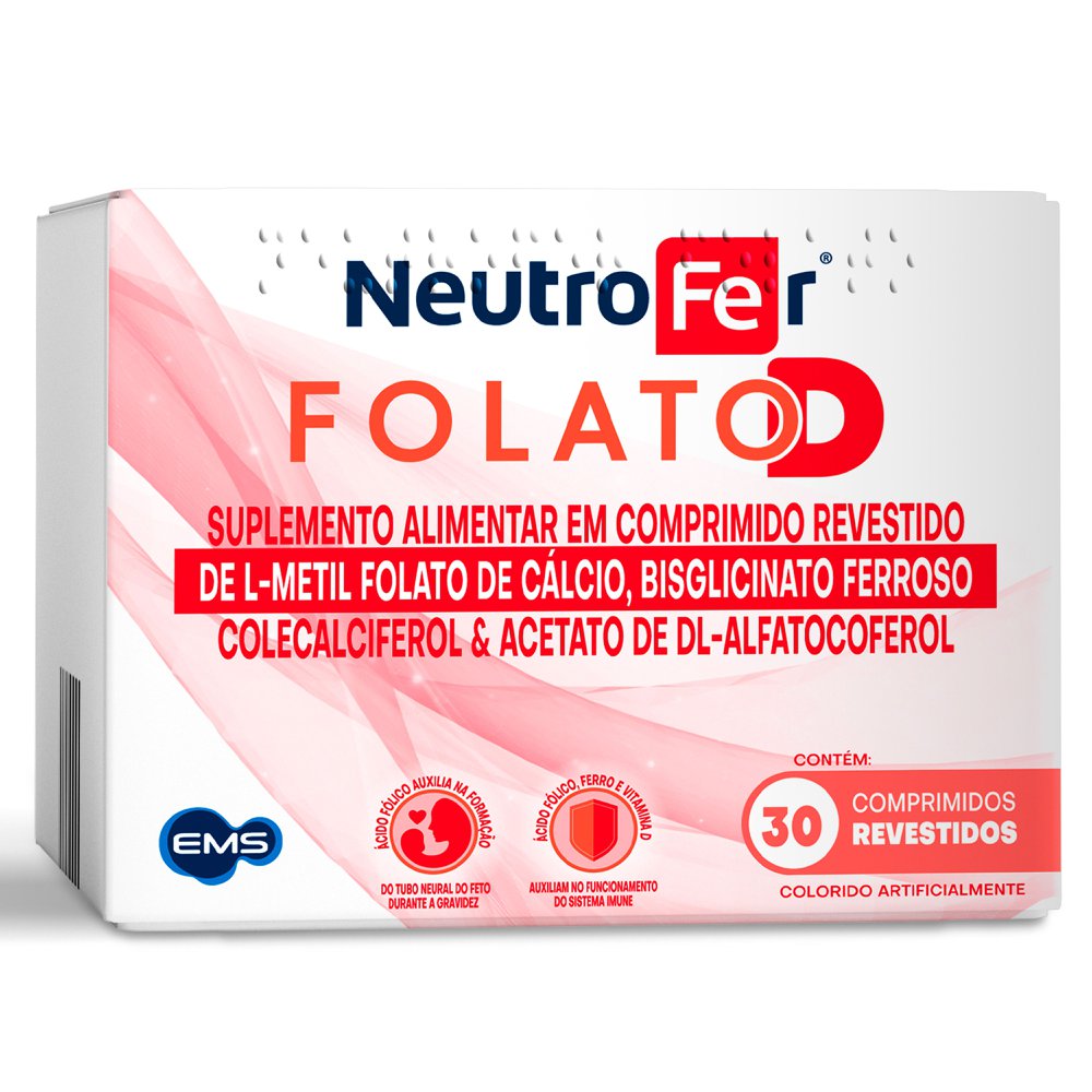Neutrofer Folato D Suplemento Alimentar 30 Comprimidos Revestidos