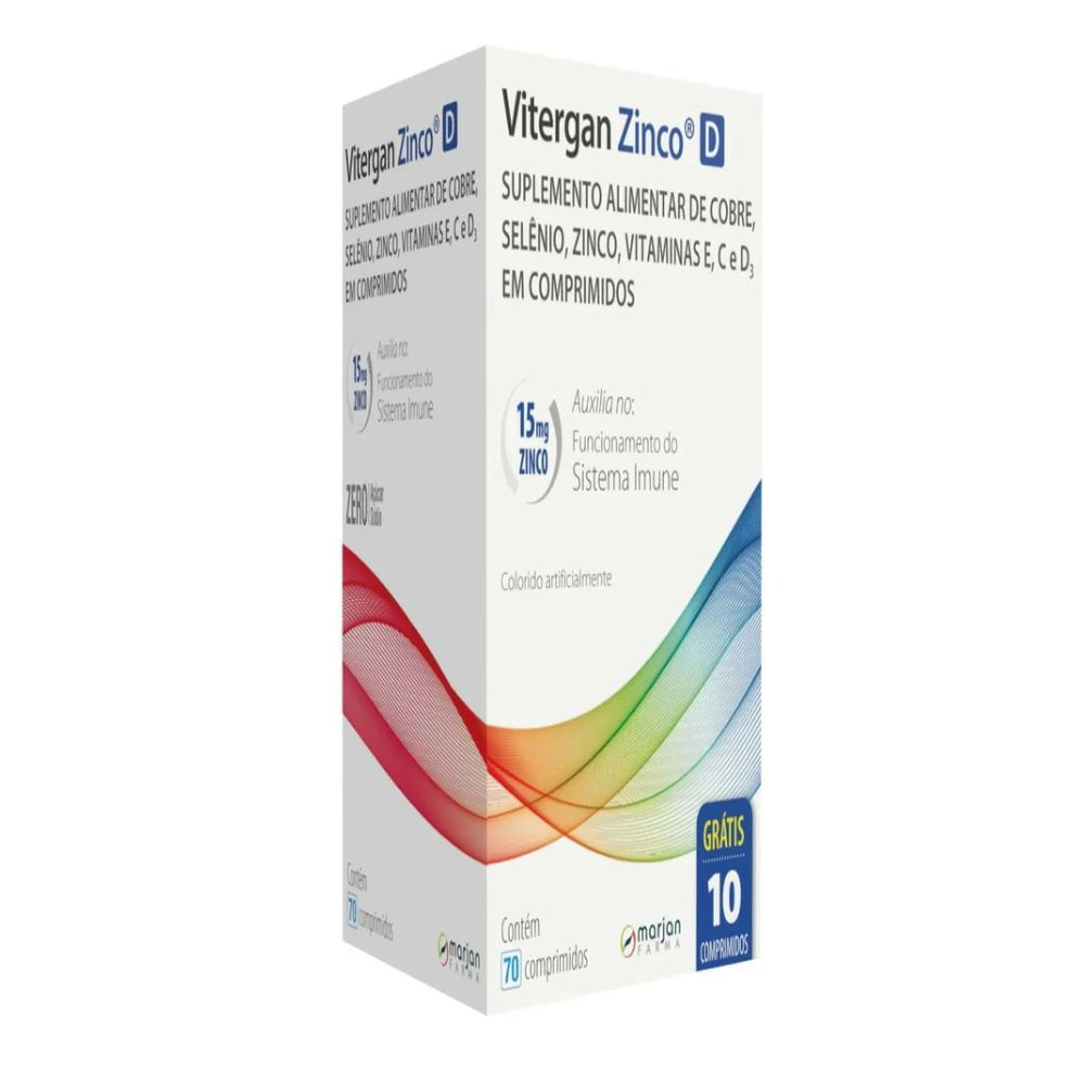 Vitergan Zinco D 15mg com 70 Comprimidos