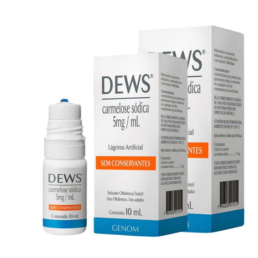 Kit 2 Dews 5mg/ml Solução Oftálmica Estéril Colírio 10ml