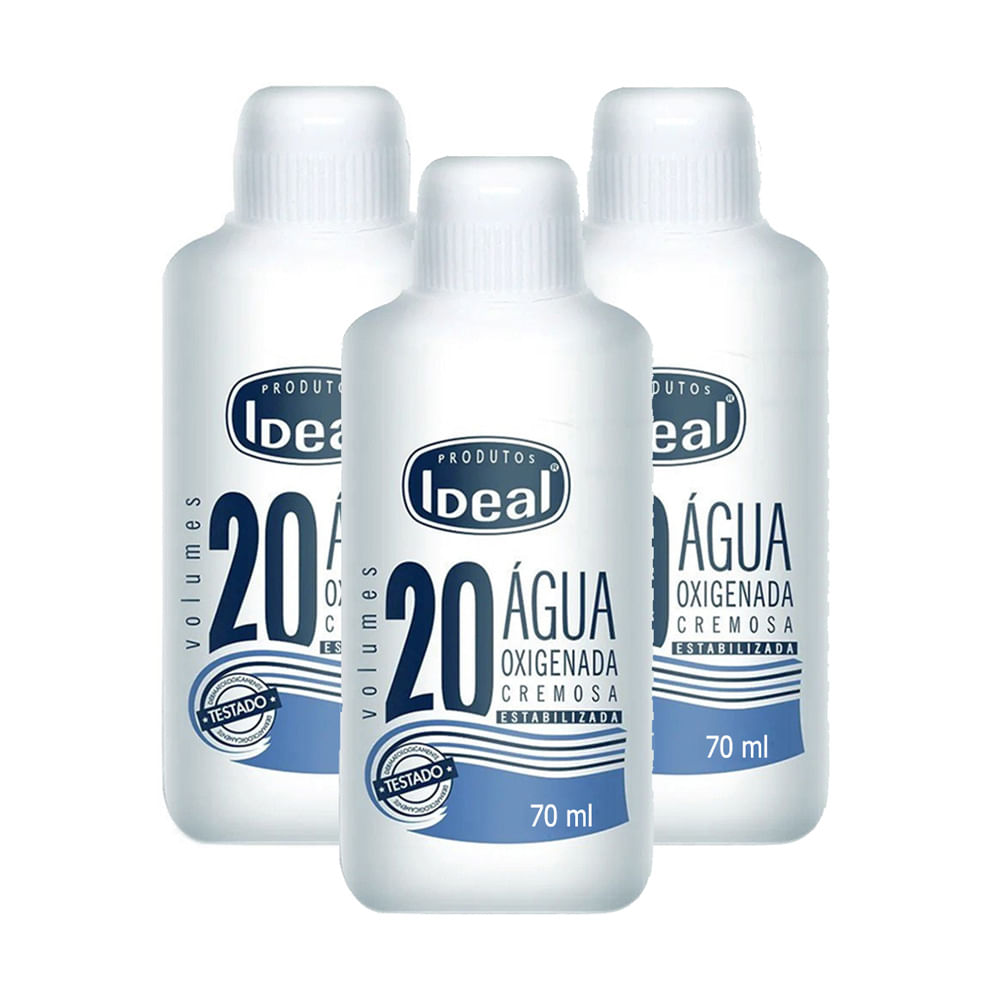 Kit 3 Água Oxigenada Ideal 20 Volumes com 70ml