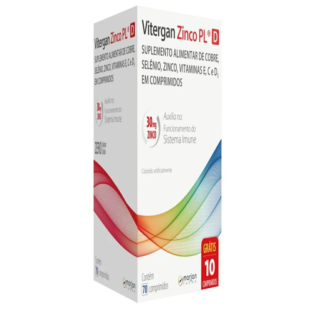 Vitergan Zinco PL D 30mg com 70 Comprimidos