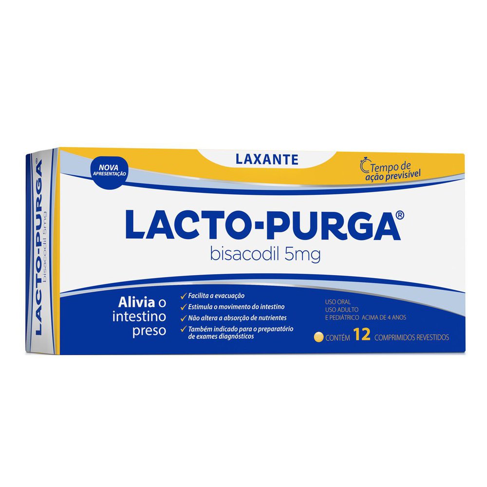 Lacto Purga Laxante 5mg com 12 Comprimidos Revestidos