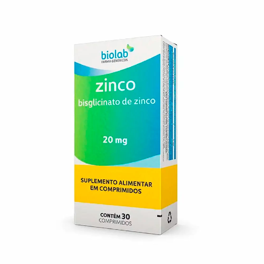 Zinco Biolab 20mg Com 30 Comprimidos