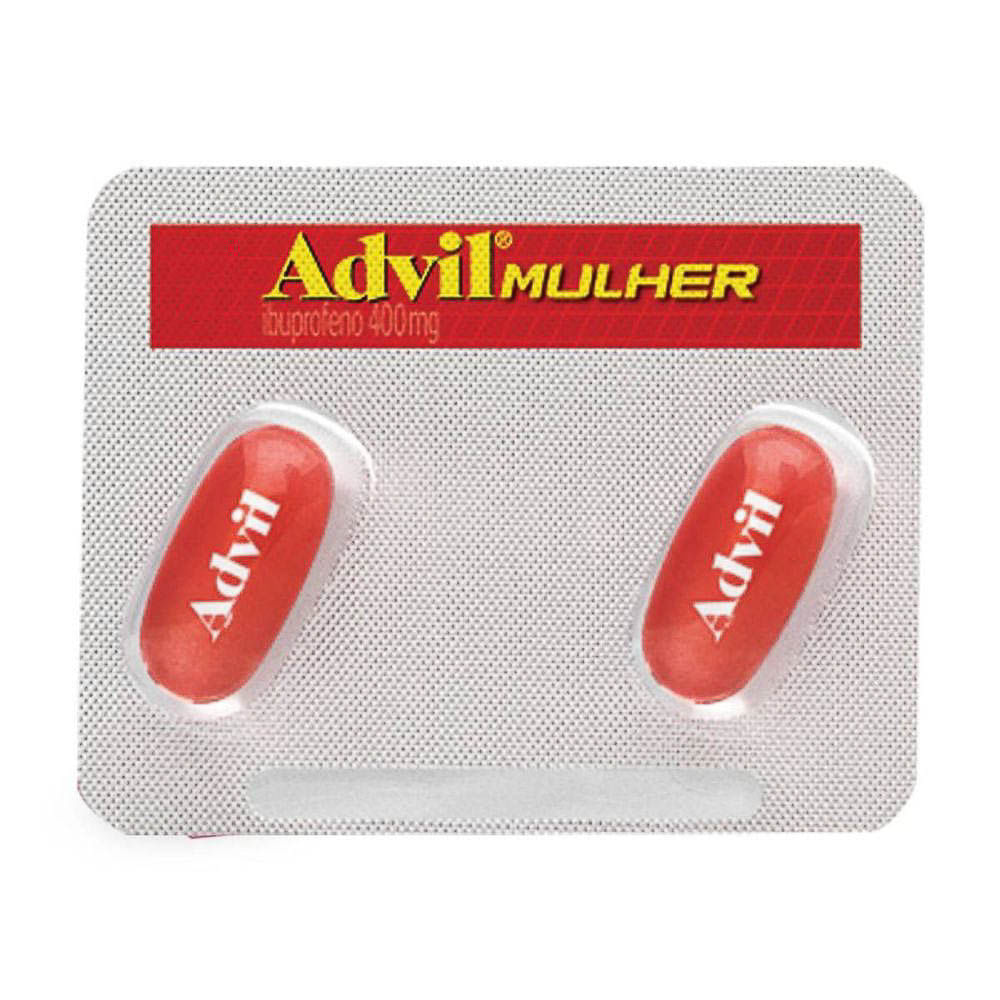 Advil Mulher 400mg Ibuprofeno Analgésico com 2 Cápsulas Líquidas