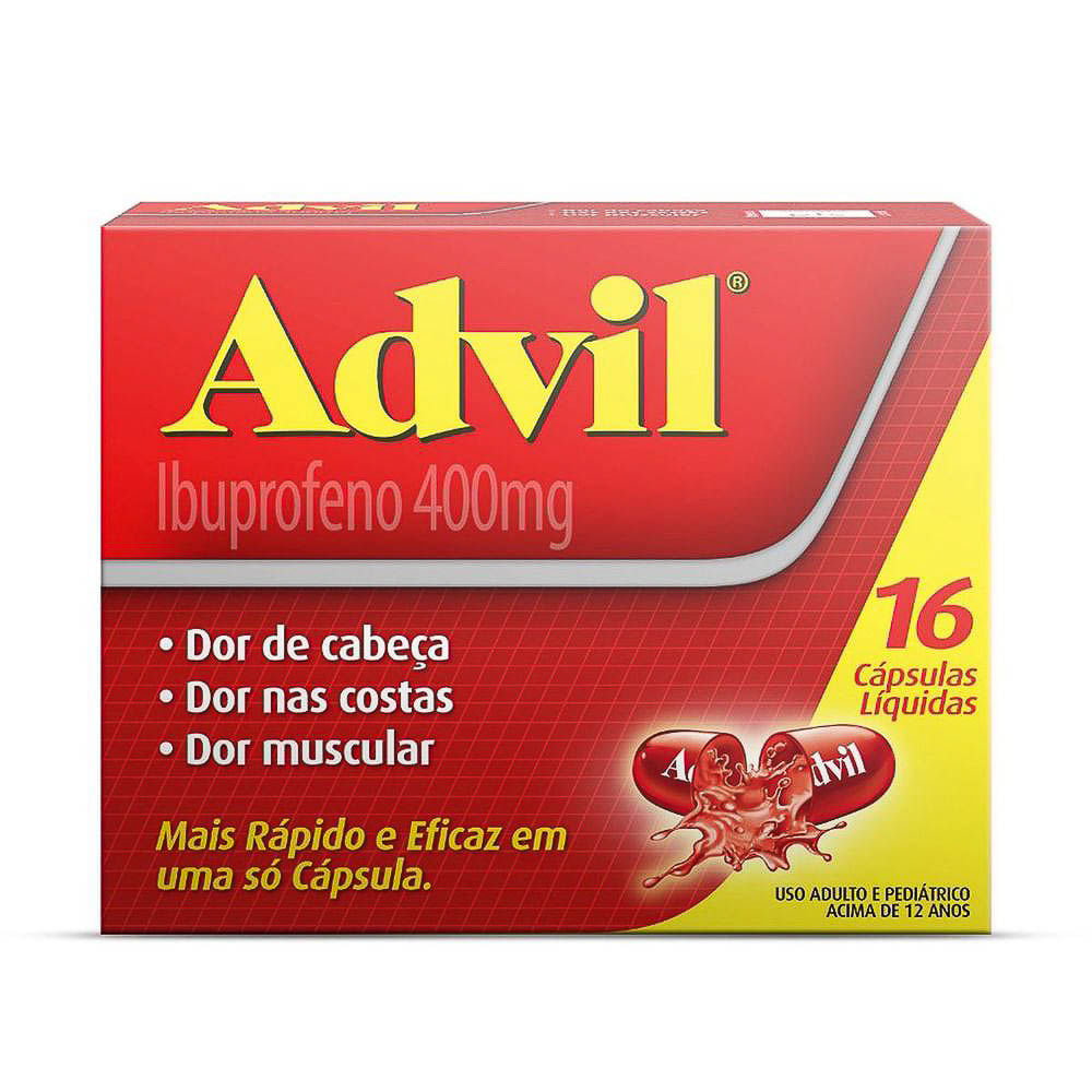 Advil 400mg Ibuprofeno com 16 Cápsulas Líquidas