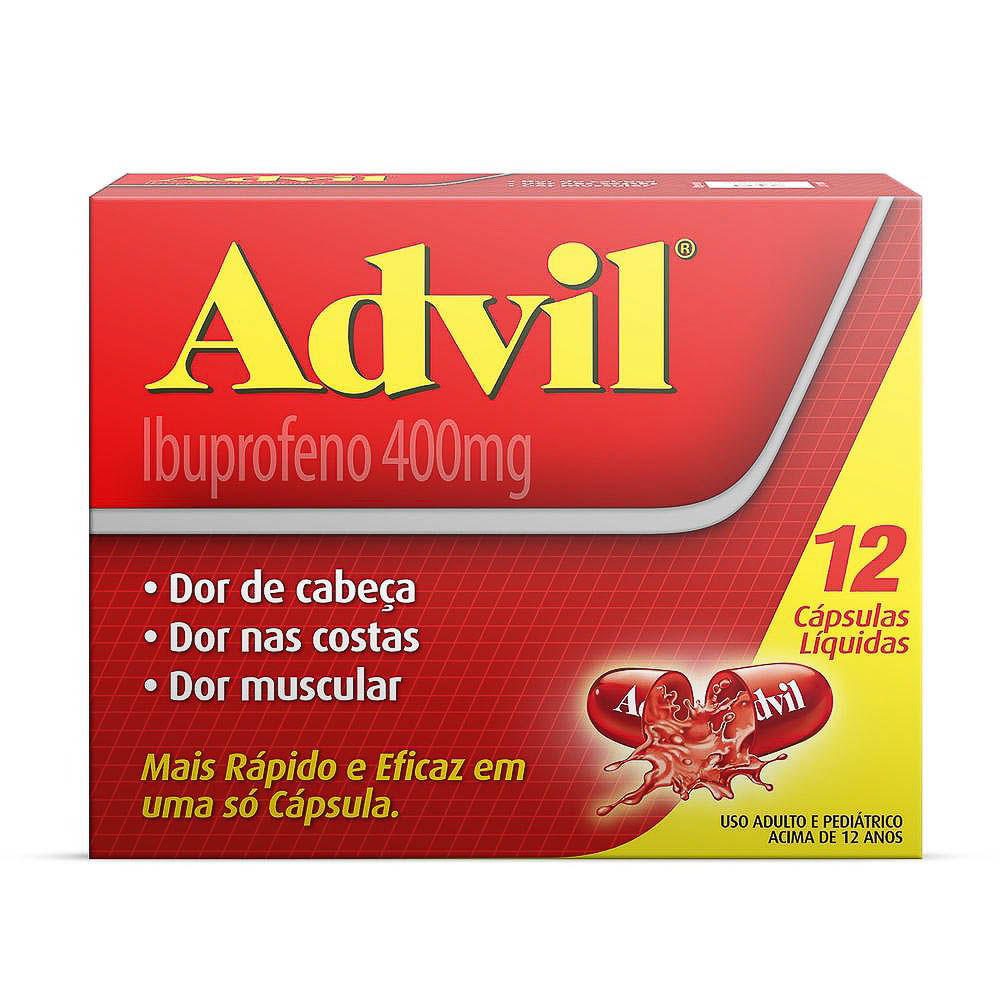 Advil 400mg Ibuprofeno com 12 Cápsulas Líquidas