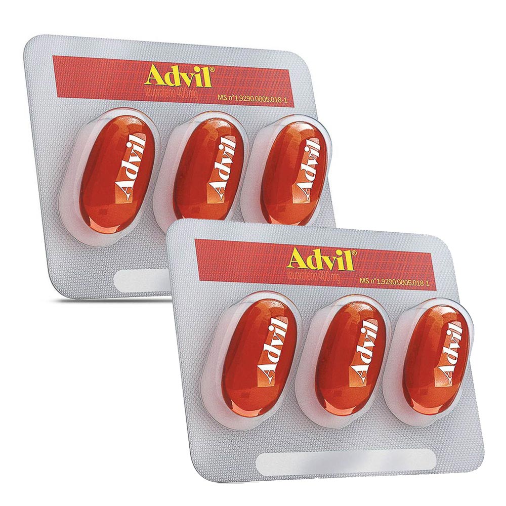 Kit 2 Advil 400mg Ibuprofeno com 3 Cápsulas Líquidas