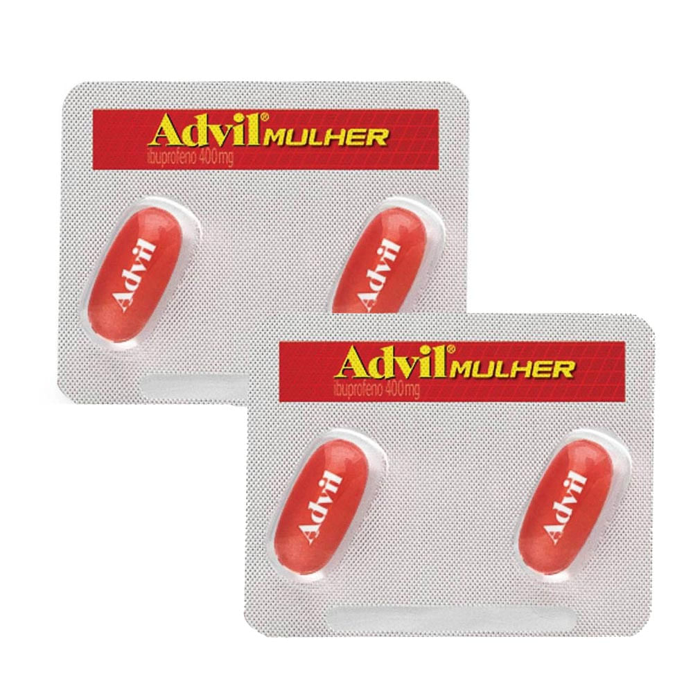 Kit 2 Advil Mulher 400mg Ibuprofeno Analgésico com 2 Cápsulas Líquidas
