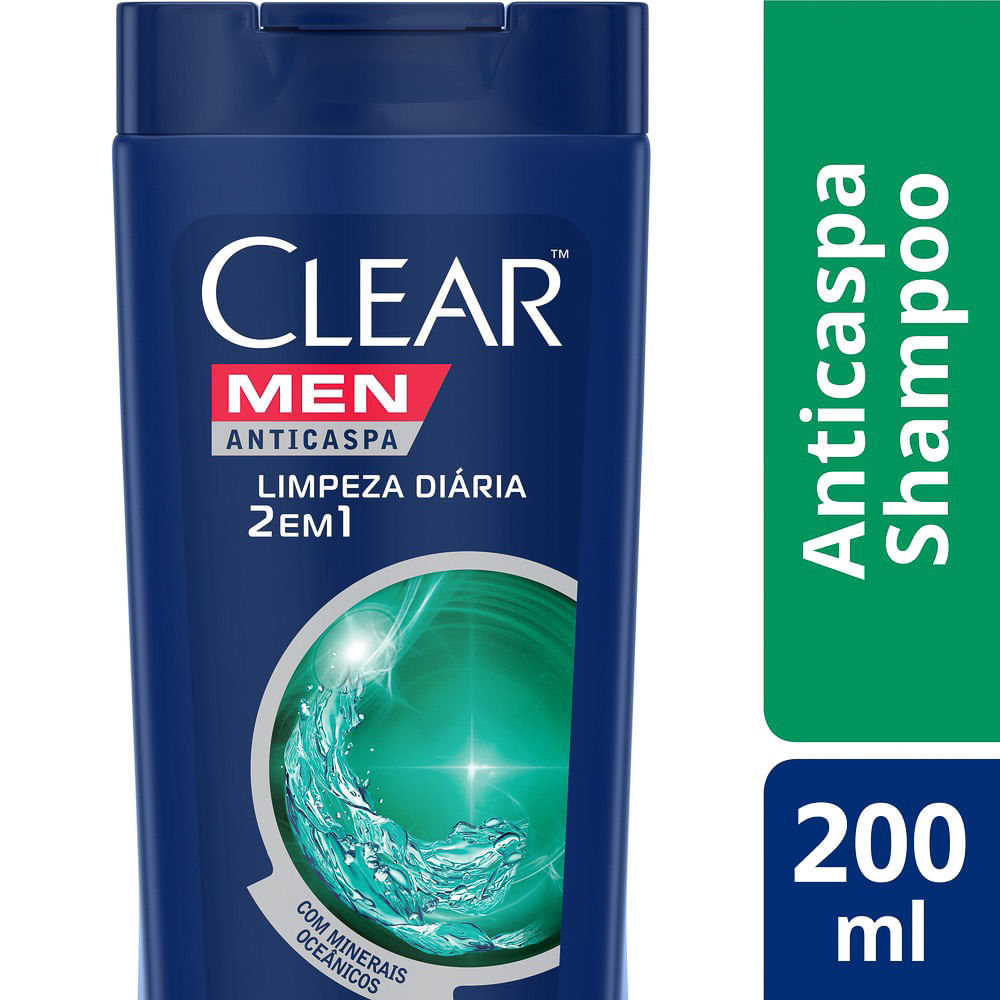 Shampoo Clear Men Limpeza 2 em 1 200ml - Shampoo Anticaspa - Drogaria