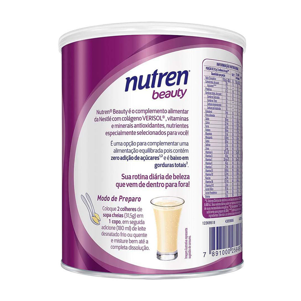 Nutren Beauty Vanilla Suplemento Alimentar 400g - Drogaria Araujo