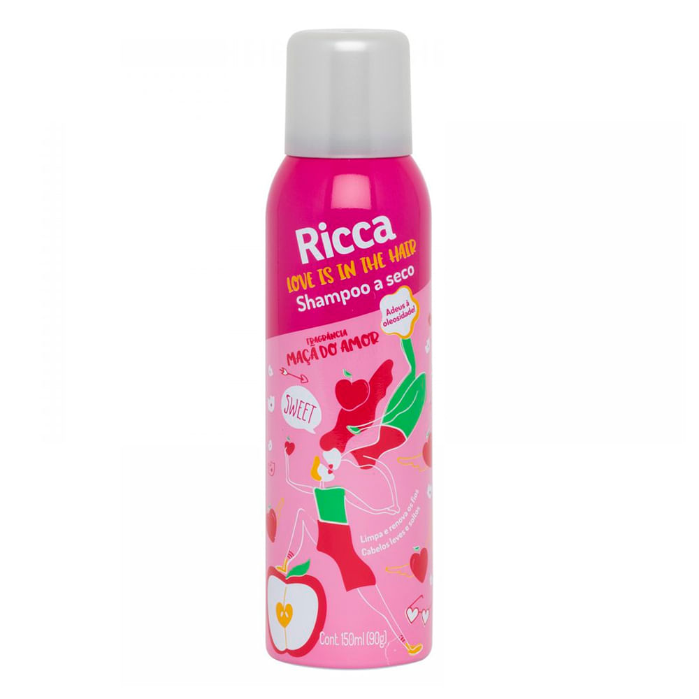 Shampoo a Seco Ricca Love Is In The Hair Maçã do Amor 150ml Drogaria