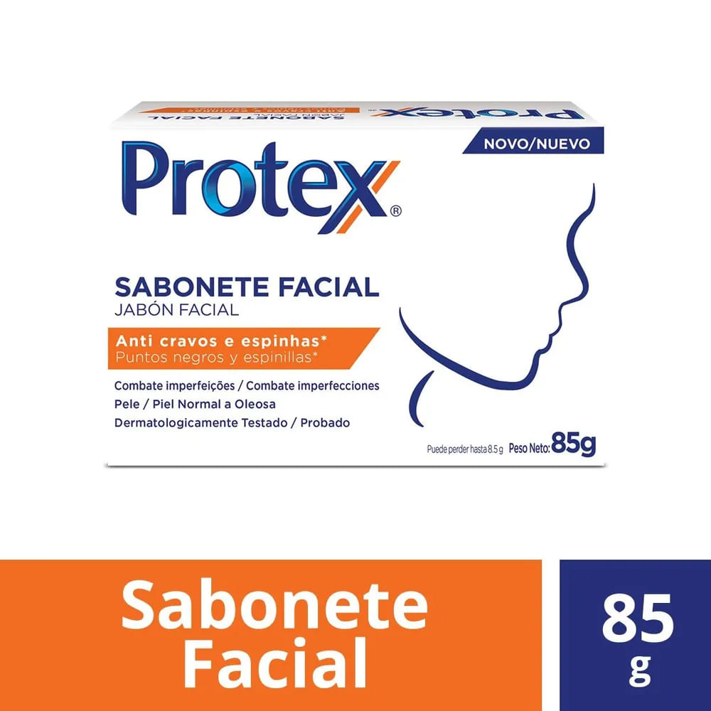 Sabonete Facial Protex Anti Cravos e Espinhas 85g