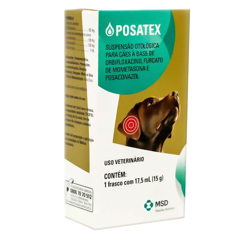 Posatex Suspensão Otológica para Cães com 17,5ml Drogaria Araujo