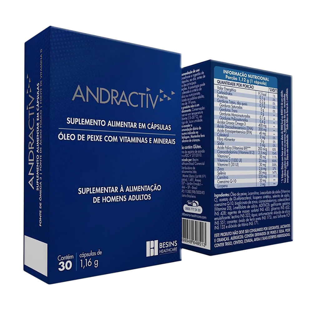 Vitamina Andractiv 30 Cápsulas Drogaria Araujo Drogaria Araujo 0355