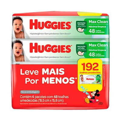 //www.araujo.com.br/toalha-umedecida-huggies-max-clean-leve-4-pague-3-com-4-pacotes-de-48-unidades-cada/p