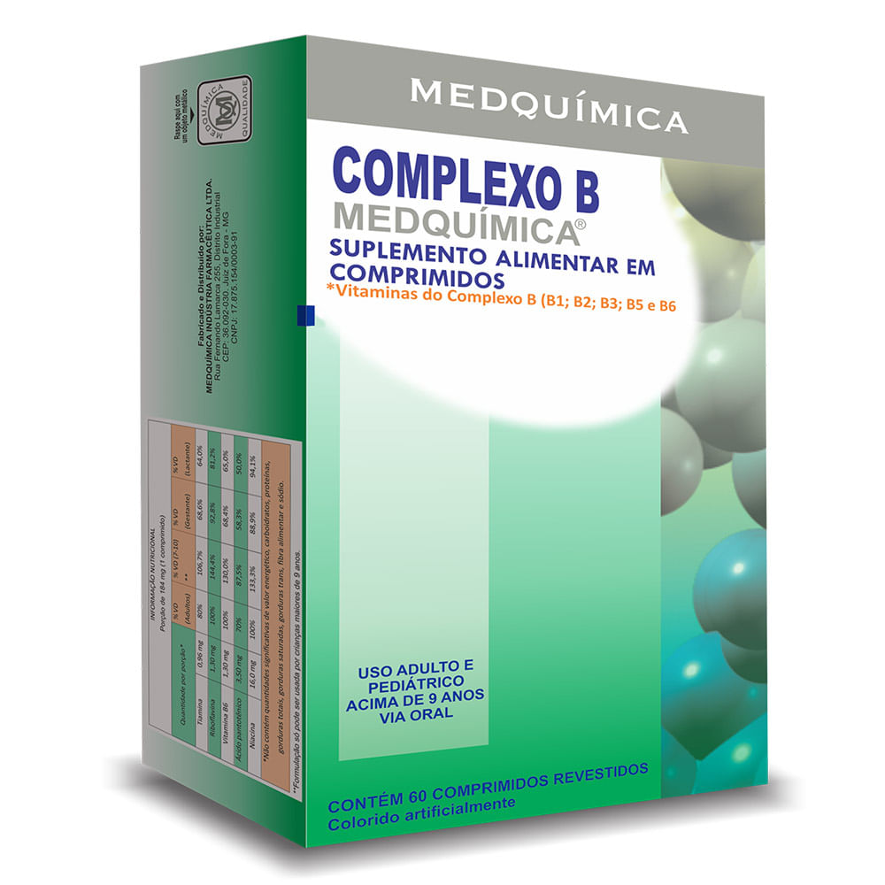 Complexo B Medquímica Com 60 Comprimidos Revestidos | Araujo - Drogaria ...