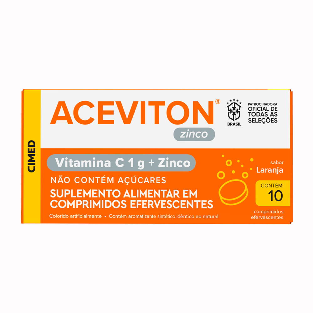 Aceviton Zinco Vitamina C 1G com 10 Comprimidos Efervescentes