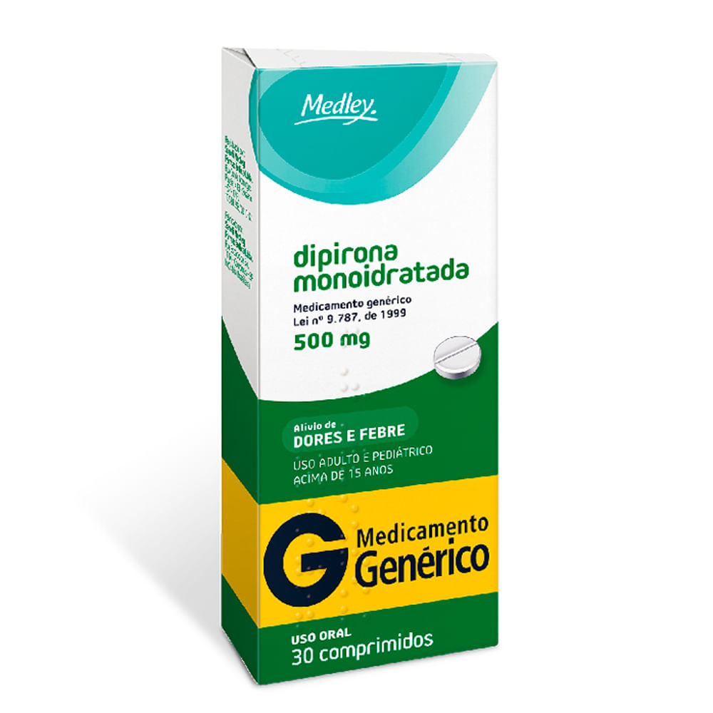 Dipirona Sódica 500mg Medley Genérico 30 Comprimidos | Drogaria Araujo ...