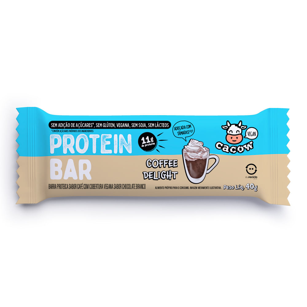 Protein Bar Cacow Vegan Sabor Coffe Delight 40g em Oferta Araujo