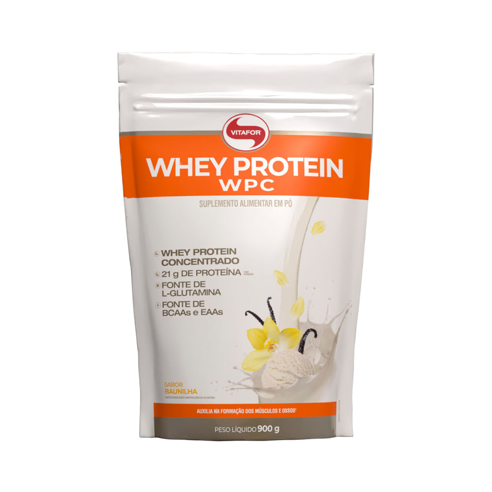 Whey Protein Concentrado Vitafor Wpc Sabor Baunilha Pouch 900g