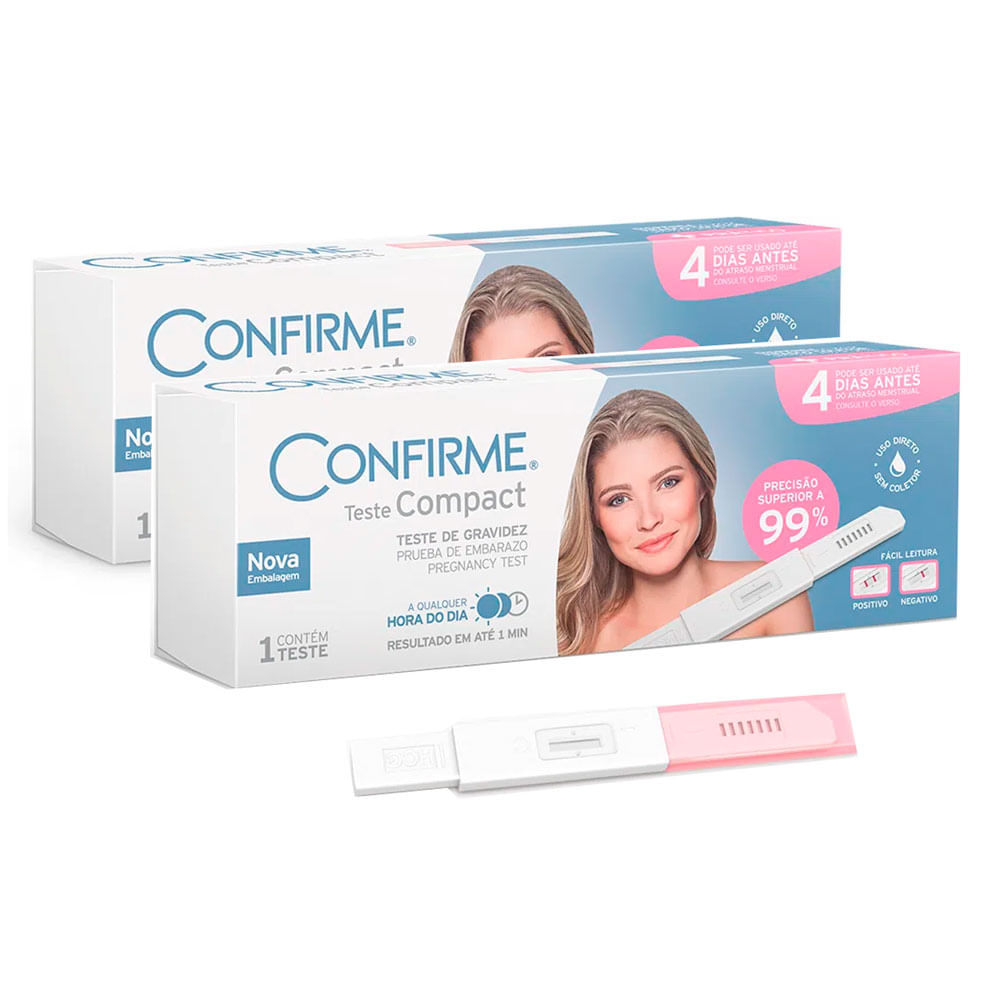 Kit 2 Teste de Gravidez Confirme Compact com 1 unidade
