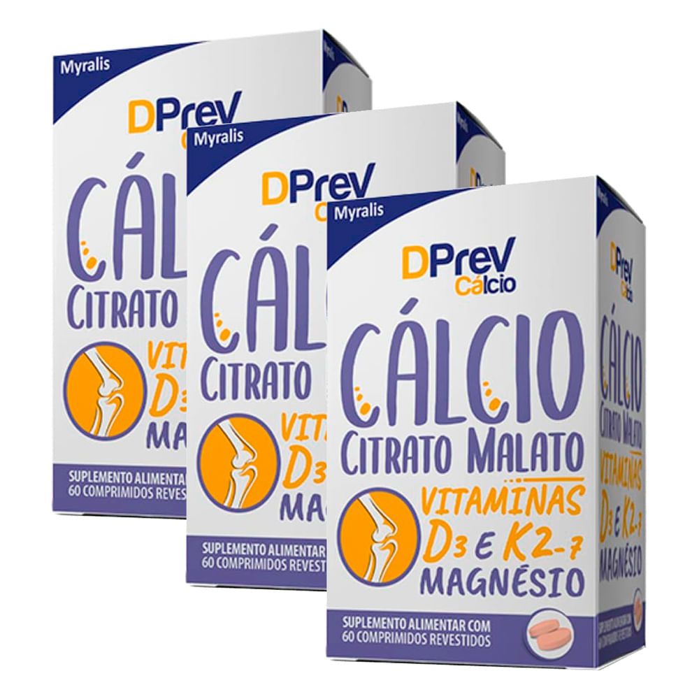 Kit 3 DPrev Cálcio com 60 Comprimidos