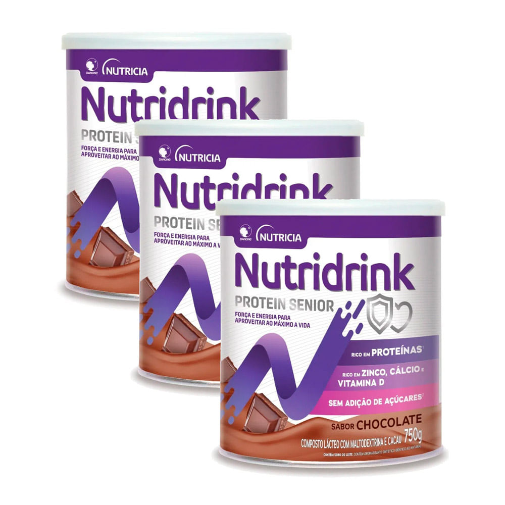 Nutridrink Protein Senior Sabor Chocolate 750g - Drogaria Araujo