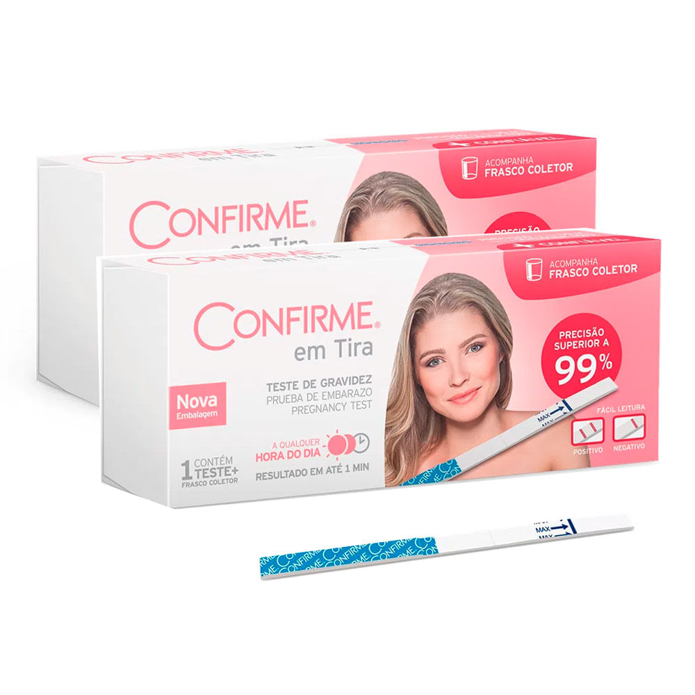 Kit 2 Teste de Gravidez Confirme em Tira com 1 Unidade