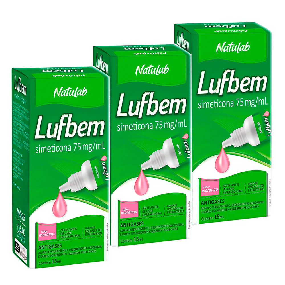 Kit 3 Lufbem 75mg/ml Gotas com 15ml