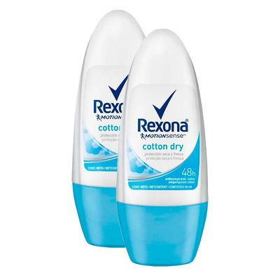Kit 3 Desodorantes Antitranspirante Aerosol Feminino Rexona Cotton Dry 72  horas 250ml