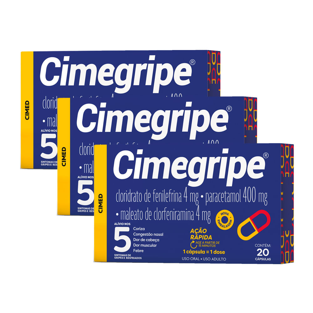 Kit 3 Cimegripe Antigripal com 20 Capsulas