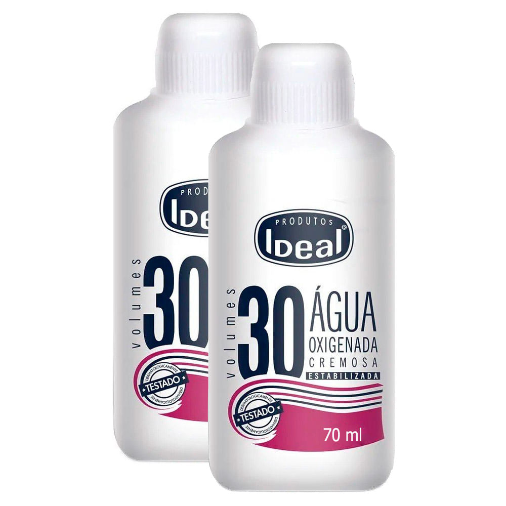 Kit 2 Água Oxigenada Ideal 30 Volumes com 70ml