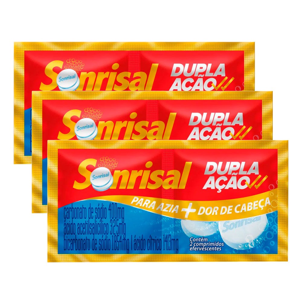 Kit 3 Sonrisal Tradicional 2 Comprimidos Efervescentes