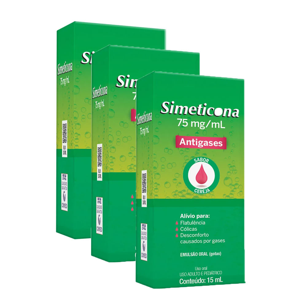 Kit 3 Simeticona 75mg/ml Cimed Genérico Gotas com 15ml